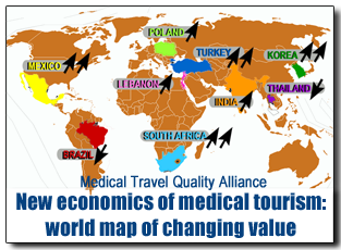 New economics of medical tourism world map of changing value