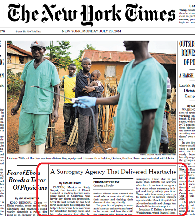 NYT front page
